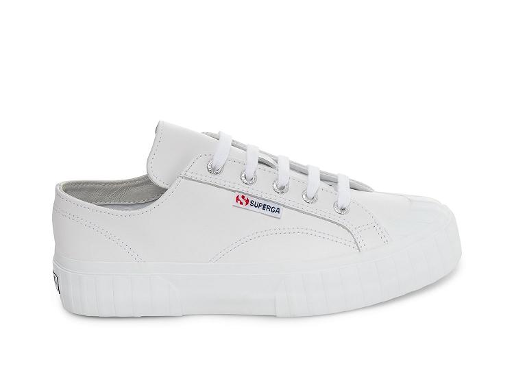 Superga 2630-Cownappau White Leather - Womens Superga Leather Shoes